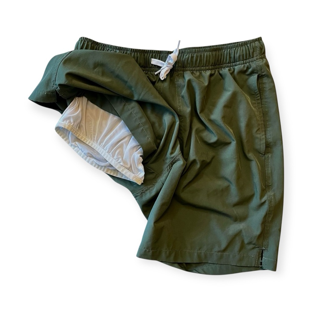 Bearbottom Stretch Swim Solid Trunks - Military G… - image 5